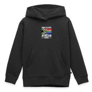Christianisme afro-américain afro-américain Noir - Sweat Premium à capuche enfant bio - noir - Devant - AI Model Kid Male (0cm)