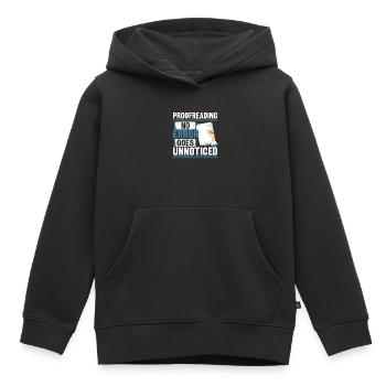Relecture Travail d’orthographe Grammaire Relecteur - Sweat Premium à capuche enfant bio - noir - Devant - AI Model Kid Male (0cm)