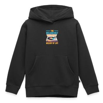 Lofi Mélomane Basse Fidélité Esthétique Japonaise - Sweat Premium à capuche enfant bio - noir - Devant - AI Model Kid Male (0cm)