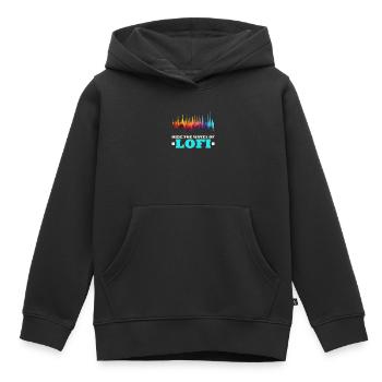 Lofi Mélomane Basse Fidélité Esthétique Japonaise - Sweat Premium à capuche enfant bio - noir - Devant - AI Model Kid Male (0cm)