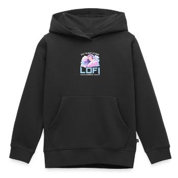 Lofi Mélomane Basse Fidélité Esthétique Japonaise - Sweat Premium à capuche enfant bio - noir - Devant - AI Model Kid Male (0cm)