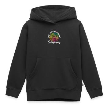 Calligraphie arabe Calligraphie écriture lettrage - Sweat Premium à capuche enfant bio - noir - Devant - AI Model Kid Male (0cm)