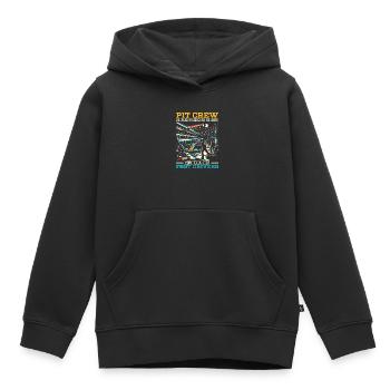 Pit Crew Course de voitures Course Piste de course Sport automobile - Sweat Premium à capuche enfant bio - noir - Devant - AI Model Kid Male (0cm)