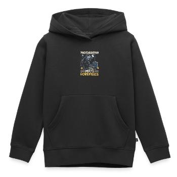 Photographe médico-légal Enquête sur les scènes de crime - Sweat Premium à capuche enfant bio - noir - Devant - AI Model Kid Male (0cm)