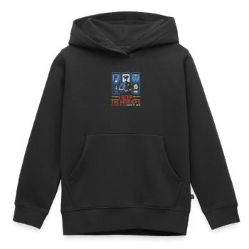 Emplois d’agent des douanes et de la protection des frontières dans les aéroports - Sweat Premium à capuche enfant bio - noir - Devant - AI Model Kid Male (0cm)