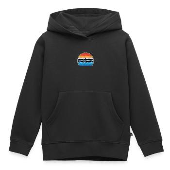 Tram Véhicule Train Tramway Trolley Téléphérique - Sweat Premium à capuche enfant bio - noir - Devant - AI Model Kid Male (0cm)