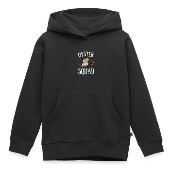 Huîtres écaillées fruits de mer et pelleteuse de palourdes - Sweat Premium à capuche enfant bio - noir - Devant - AI Model Kid Male (0cm)