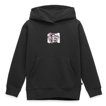 Cats Playing Cards - Kinder Premium Organic Hoodie - Schwarz - Vorne - AI Model Kid Male (0cm)