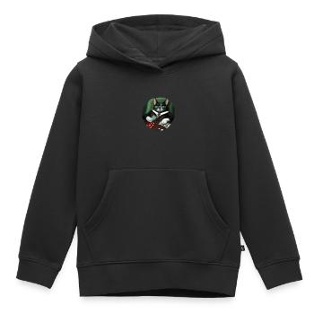 Cats Playing Cards - Kinder Premium Organic Hoodie - Schwarz - Vorne - AI Model Kid Male (0cm)