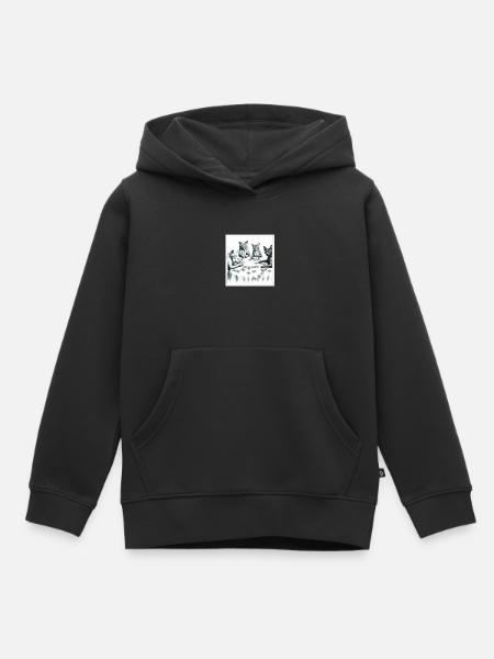Cats Playing Cards - Kinder Premium Organic Hoodie - Schwarz