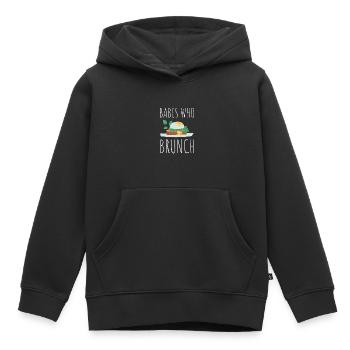 Babes Who Brunch Squat - Sweat Premium à capuche enfant bio - noir - Devant - AI Model Kid Male (0cm)