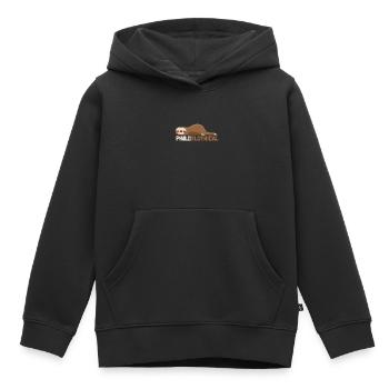 Débat philosophique Sentiment philoslothique - Sweat Premium à capuche enfant bio - noir - Devant - AI Model Kid Male (0cm)