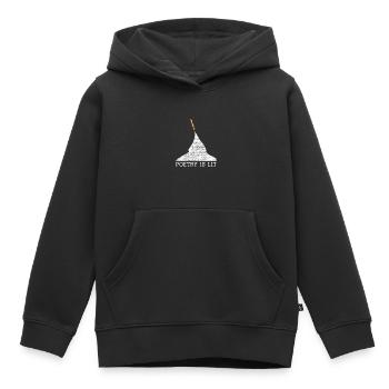 Poetry Is Lit - Kids Premium Organic Hoodie - black - Front - AI Model Kid Male (0cm)
