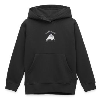 Obésité du gros chat - Sweat Premium à capuche enfant bio - noir - Devant - AI Model Kid Male (0cm)