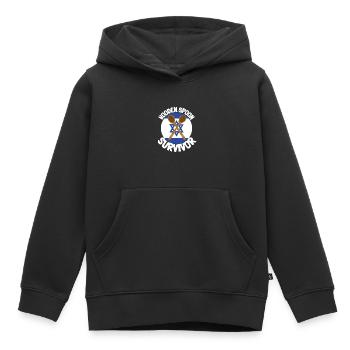 J’ai survécu à la cuillère de bois - Parenting - Sweat Premium à capuche enfant bio - noir - Devant - AI Model Kid Male (0cm)