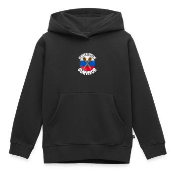 J’ai survécu à la cuillère de bois - Parenting - Sweat Premium à capuche enfant bio - noir - Devant - AI Model Kid Male (0cm)