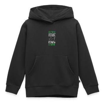Recycle Réutiliser Renew Rethink Wind Turbine - Wind - Sweat Premium à capuche enfant bio - noir - Devant - AI Model Kid Male (0cm)