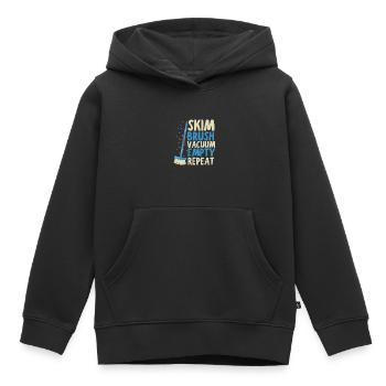 Entretien de piscine et nettoyeur de piscine - Sweat Premium à capuche enfant bio - noir - Devant - AI Model Kid Male (0cm)