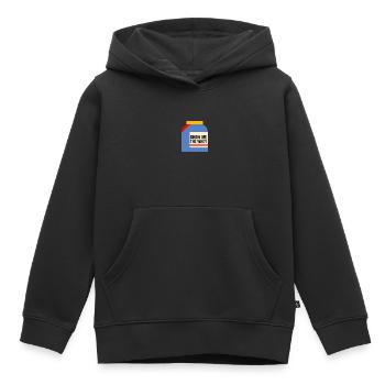 Afficher la poudre de protéine de lactosérum - Sweat Premium à capuche enfant bio - noir - Devant - AI Model Kid Male (0cm)