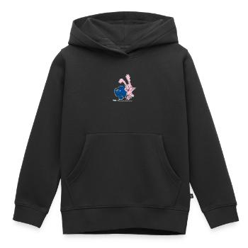 Elefant und Hase hüpfen - Kinder Premium Organic Hoodie - Schwarz - Vorne - AI Model Kid Male (0cm)