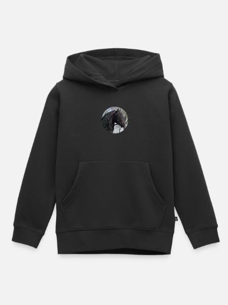 Kopf Friesenhengst - Kinder Premium Organic Hoodie - Schwarz
