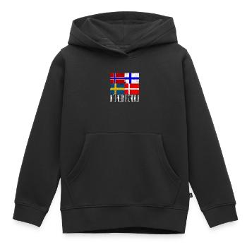Scandinavia United - Sweat Premium à capuche enfant bio - noir - Devant - AI Model Kid Male (0cm)