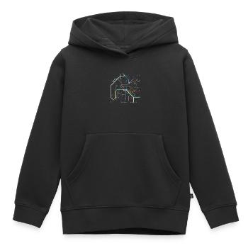 meter - Kids Premium Organic Hoodie - black - Front - AI Model Kid Male (0cm)