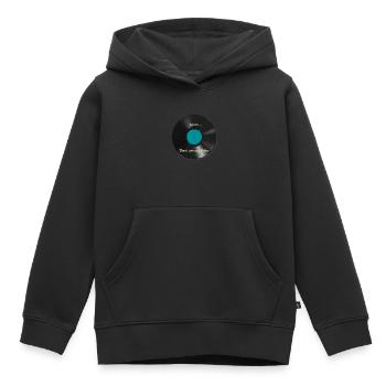 vinyle - Sweat Premium à capuche enfant bio - noir - Devant - AI Model Kid Male (0cm)