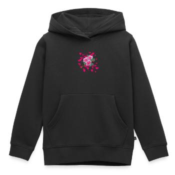 Bouquet de fleurs - Sweat Premium à capuche enfant bio - noir - Devant - AI Model Kid Male (0cm)
