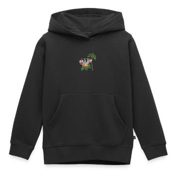 Faultier - Kinder Premium Organic Hoodie - Schwarz - Vorne - AI Model Kid Male (0cm)