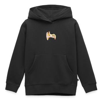 Oreille oreille interne - Sweat Premium à capuche enfant bio - noir - Devant - AI Model Kid Male (0cm)