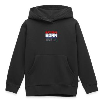 BBQ - Sweat Premium à capuche enfant bio - noir - Devant - AI Model Kid Male (0cm)