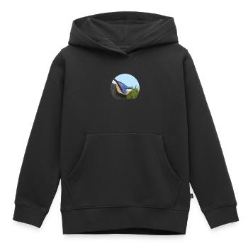 jz.birds nuthatch bird illustration - Kids Premium Organic Hoodie - black - Front - AI Model Kid Male (0cm)