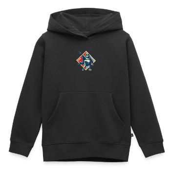 Motif de diarrhée "grande entreprise" - Sweat Premium à capuche enfant bio - noir - Devant - AI Model Kid Male (0cm)