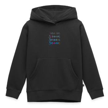 Swimming swimming and more swimming Zwemmen - Kids Premium Organic Hoodie - black - Front - AI Model Kid Male (0cm)