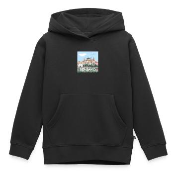 Oberes Bergamo - Kinder Premium Organic Hoodie - Schwarz - Vorne - AI Model Kid Male (0cm)
