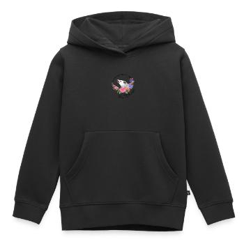 Opossum mit Blumen Tee - Kinder Premium Organic Hoodie - Schwarz - Vorne - AI Model Kid Male (0cm)