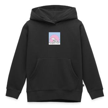 vague - Sweat Premium à capuche enfant bio - noir - Devant - AI Model Kid Male (0cm)