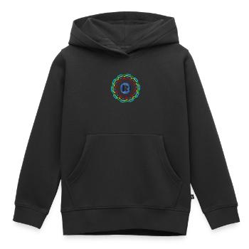 Cercles R - Sweat Premium à capuche enfant bio - noir - Devant - AI Model Kid Male (0cm)