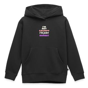 Drôle grincheux lunatique colère honnête vecteur - Sweat Premium à capuche enfant bio - noir - Devant - AI Model Kid Male (0cm)