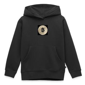 bitcoin to the moon - Kinder Premium Organic Hoodie - Schwarz - Vorne - AI Model Kid Male (0cm)