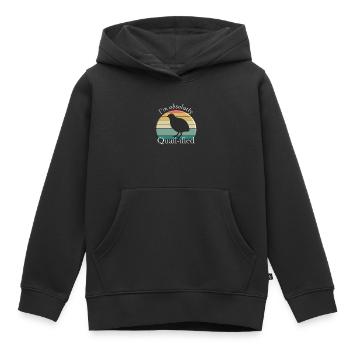 Quail-ified - Kinder Premium Organic Hoodie - Schwarz - Vorne - AI Model Kid Male (0cm)