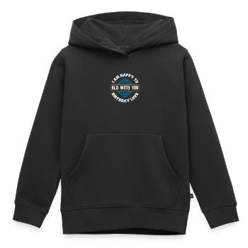 ICH FREUE MICH, MIT DIR ALT ZU WERDEN ALLES GUTE ZUM GEBURTSTAG LIEBE - Kinder Premium Organic Hoodie - Schwarz - Vorne - AI Model Kid Male (0cm)