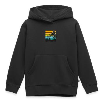 SUPER MOTO sauter en vacances - Sweat Premium à capuche enfant bio - noir - Devant - AI Model Kid Male (0cm)