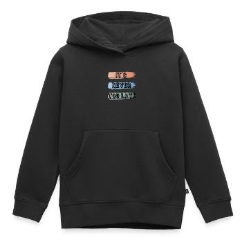 Es ist nie zu spät - Kinder Premium Organic Hoodie - Schwarz - Vorne - AI Model Kid Male (0cm)