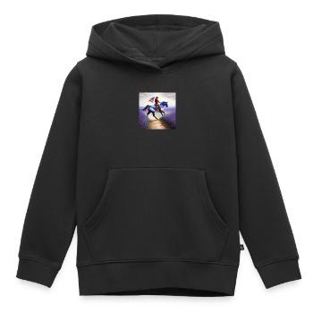Cow-boy - Sweat Premium à capuche enfant bio - noir - Devant - AI Model Kid Male (0cm)