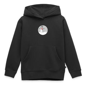 BONHOMME DE NEIGE - Sweat Premium à capuche enfant bio - noir - Devant - AI Model Kid Male (0cm)