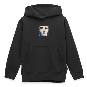 Women / Feminin /Art - Kinder Premium Organic Hoodie - Schwarz - Vorne - AI Model Kid Male (0cm)