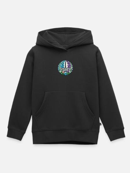Paris - Sweat Premium à capuche enfant bio - noir