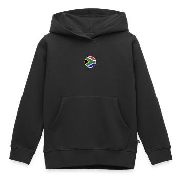 Afrique du Sud Drapeau sud-africain Afrique du Sud - Sweat Premium à capuche enfant bio - noir - Devant - AI Model Kid Male (0cm)